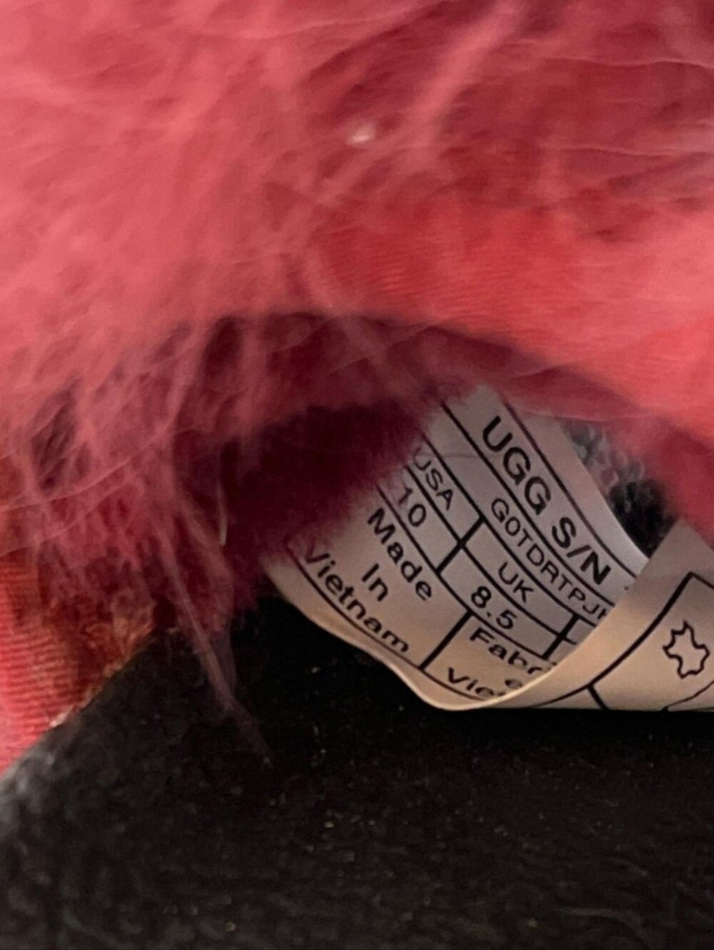 UGG Burgundy Faux Fur Slide Sandals - Picture 2 of 4